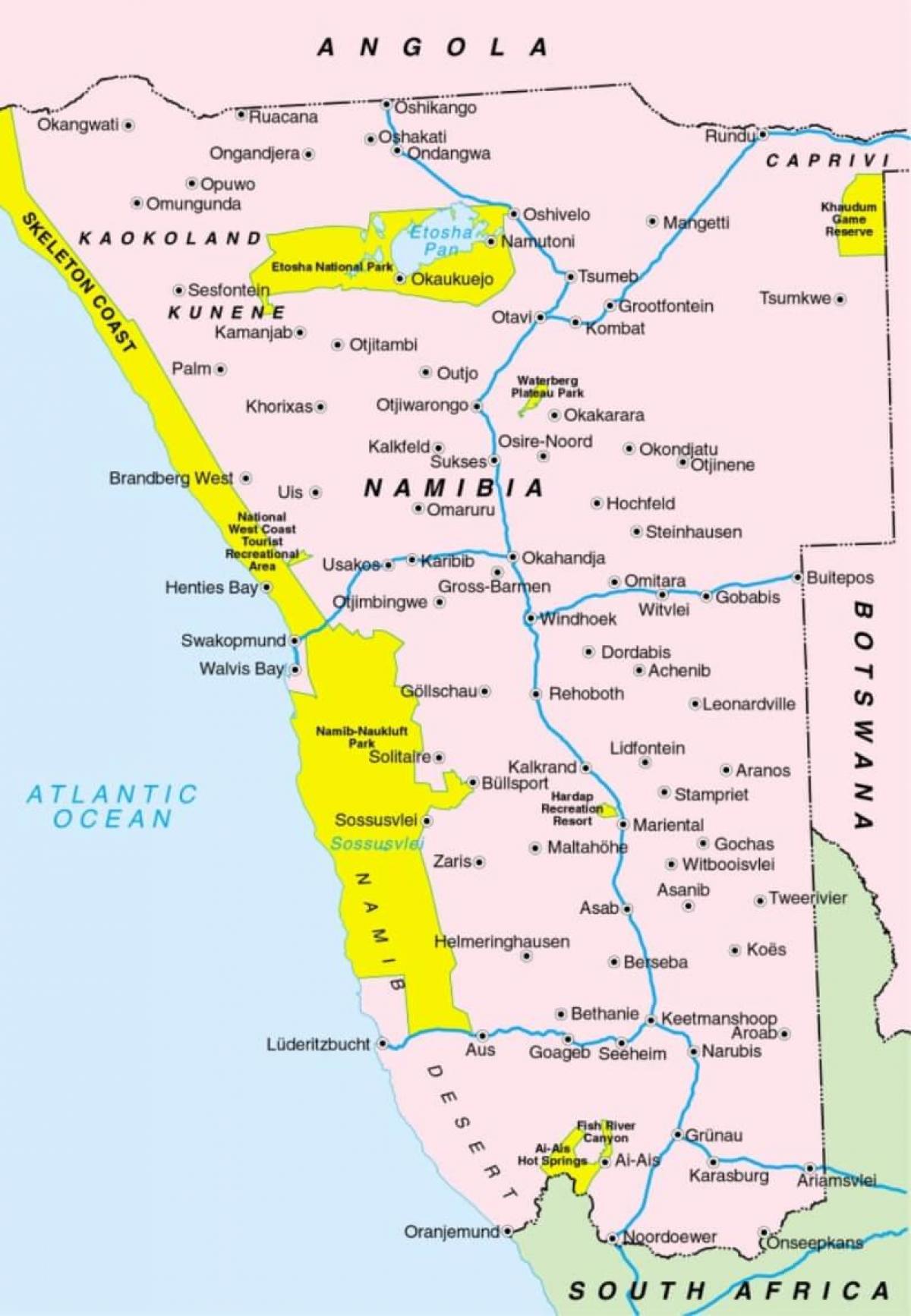 Mapa Namibia erakutsiz herri