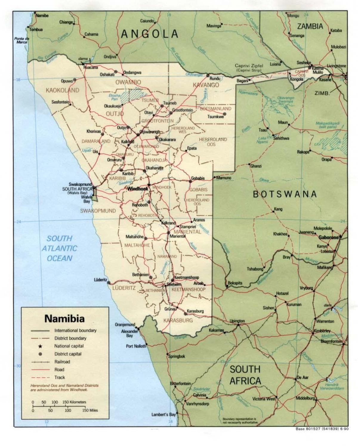 mapa zehatza Namibia