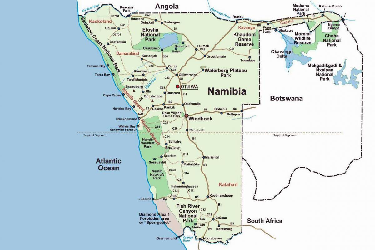 hezurdura kostaldean Namibia mapa
