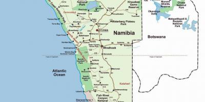 Hezurdura kostaldean Namibia mapa